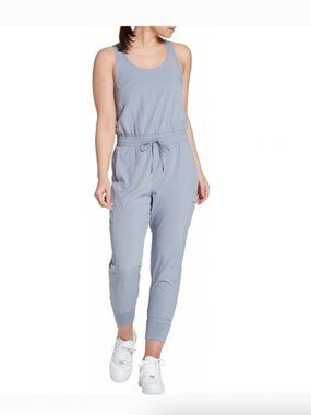 NWT Calia Cargo Pocket Jumpsuit in Grey Pearl